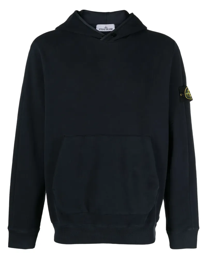 Stone Island Hoodie mit Kompass-Patch - Blau Blau