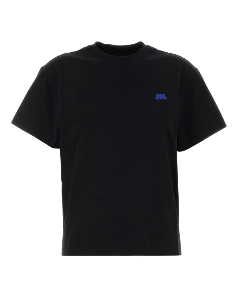 Jil Sander logo-embroidered T-shirt - Schwarz Schwarz