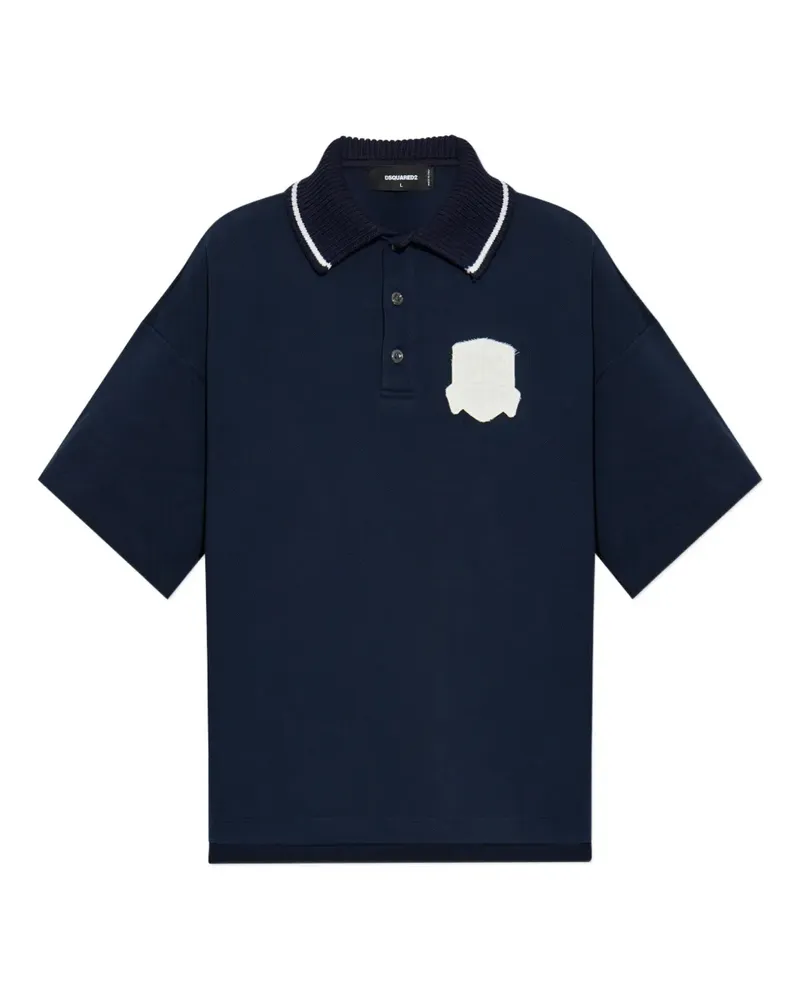 Dsquared2 Poloshirt mit Logo-Patch - Blau Blau