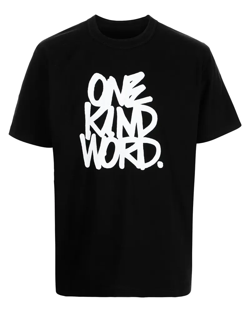 Sacai T-Shirt mit Slogan-Print - Schwarz Schwarz