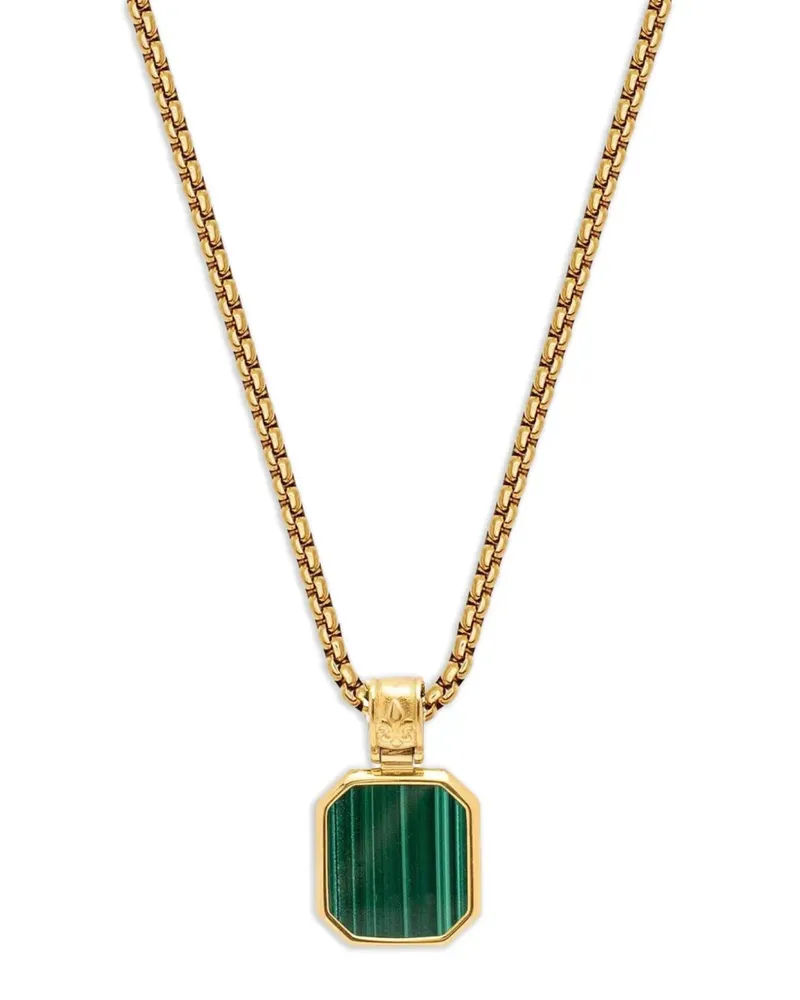 Nialaya Halskette mit eckigem Malachit-Anhänger - Gold Gold