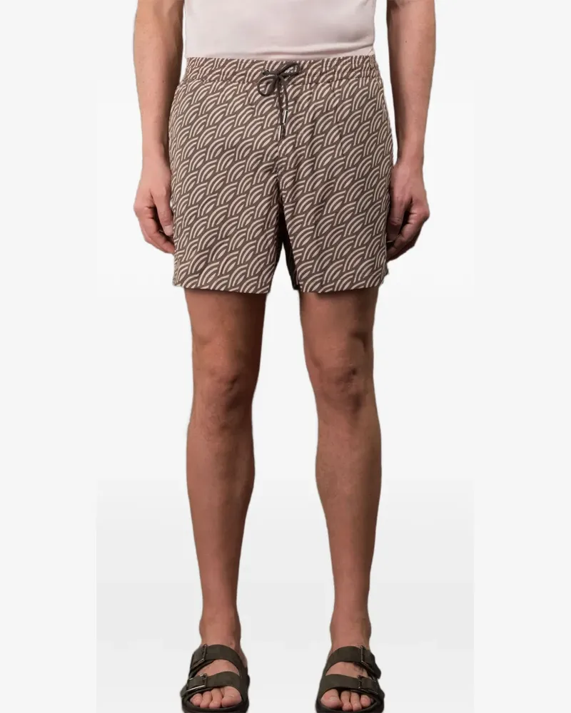 MOORER Badeshorts mit geometrischem Print - Braun Braun