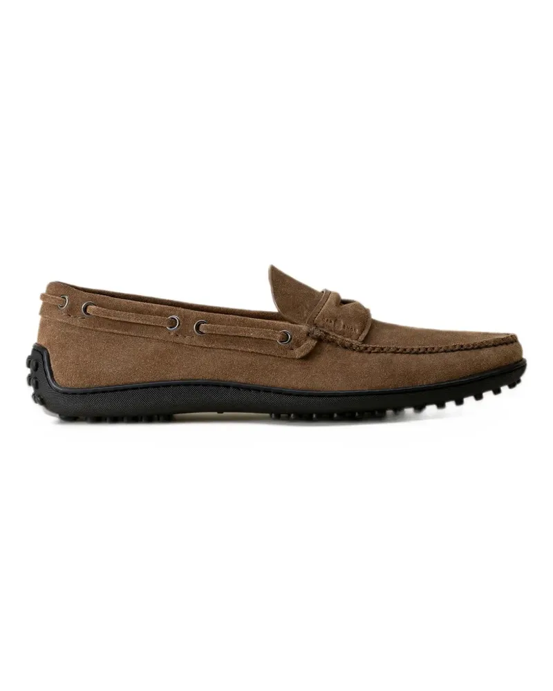 Car Shoe suede penny-strap loafers - Braun Braun