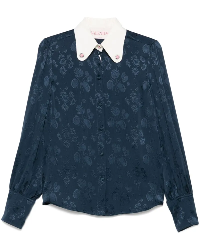 Valentino Garavani Hemd mit Jacquard-Blumenmuster - Blau Blau