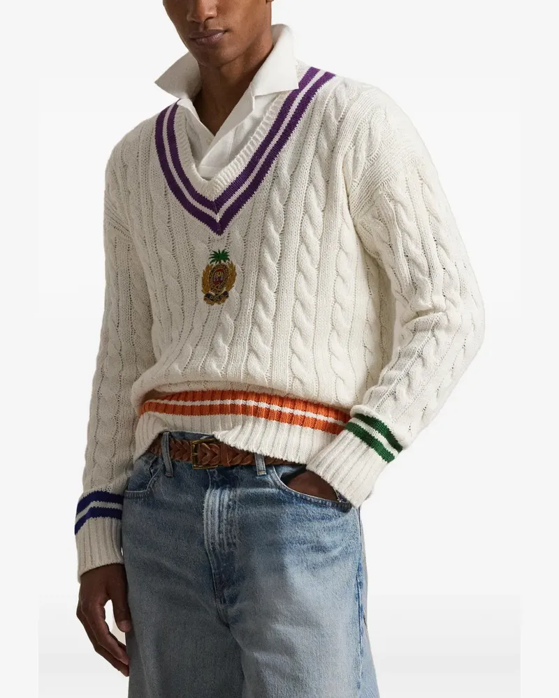 Ralph Lauren Pullover mit Zopfmuster - Weiß Weiß