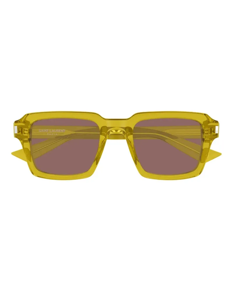 Saint Laurent Sonnenbrille mit eckigem Gestell - Gelb Gelb