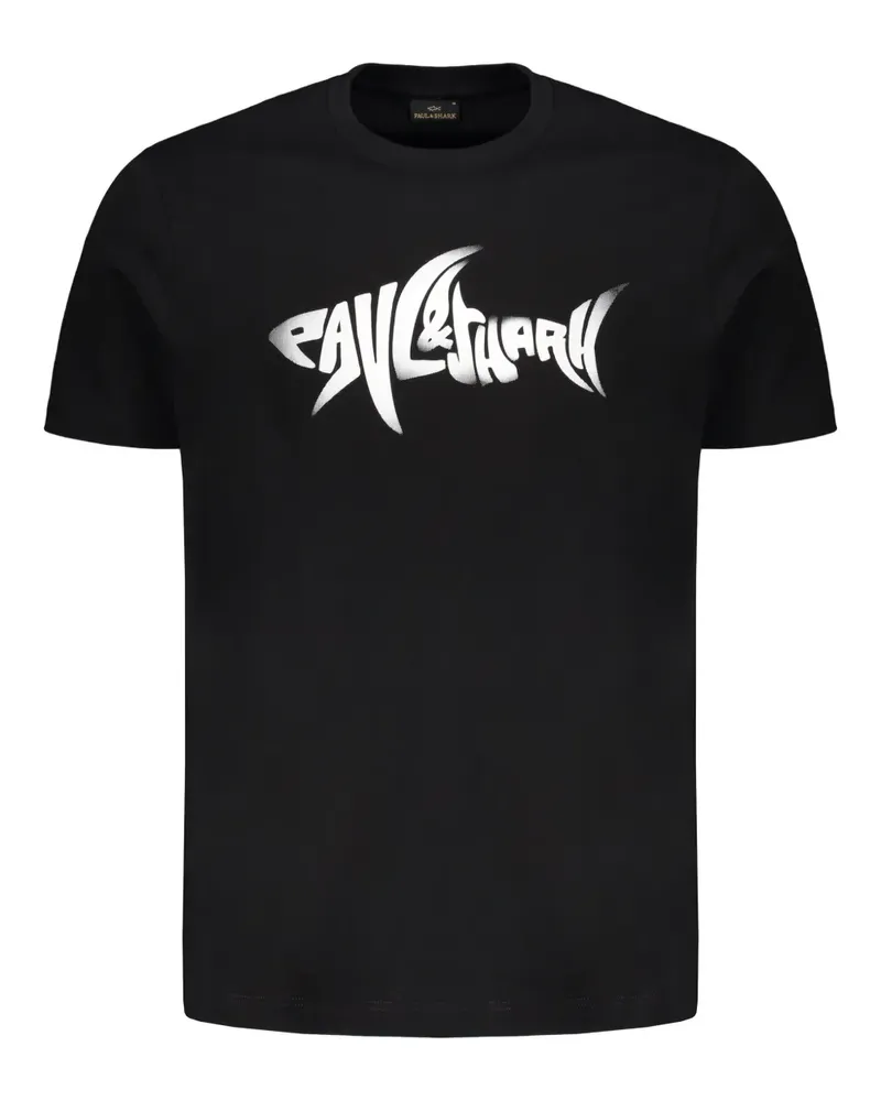 Paul & Shark Shark T-Shirt mit Graffiti-Print - Schwarz Schwarz
