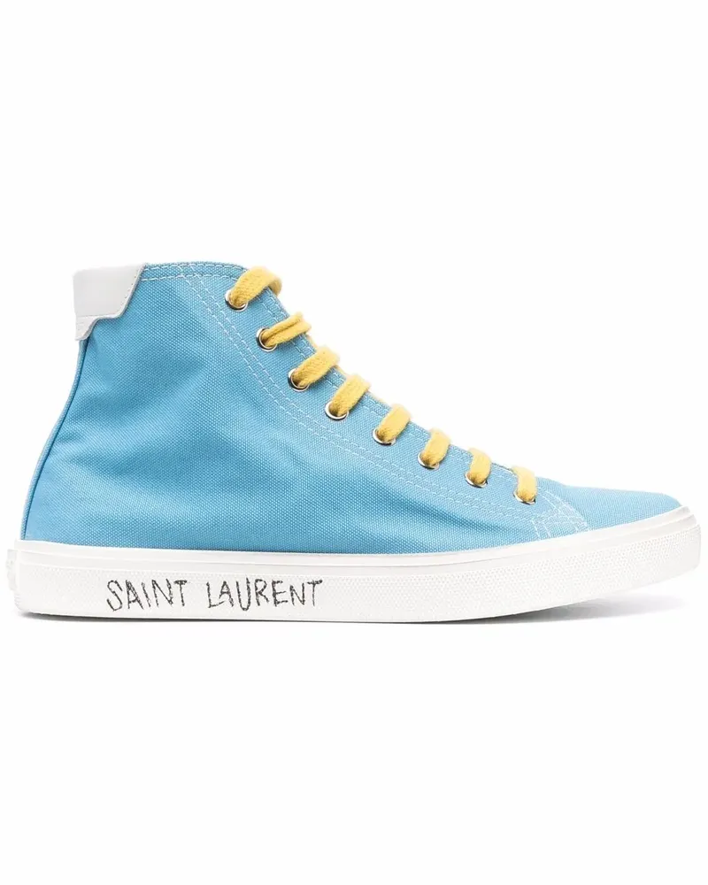 Saint Laurent High-Top-Sneakers mit Logo-Schriftzug - Blau Blau
