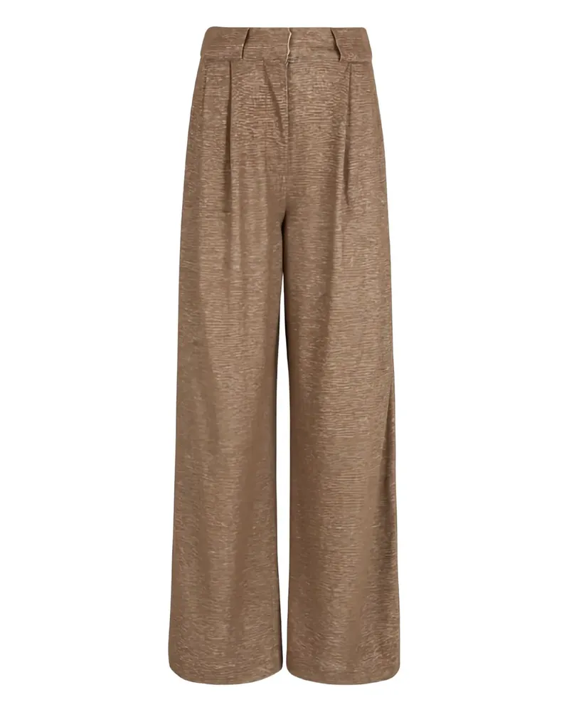 Giorgio Armani pleated wide-leg trousers - Braun Braun