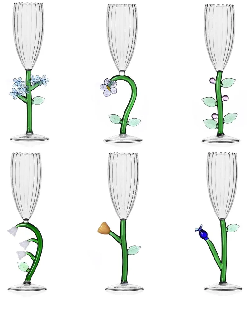 Ichendorf Milano Botanica Gläser (Set aus 6) - Weiß Weiß