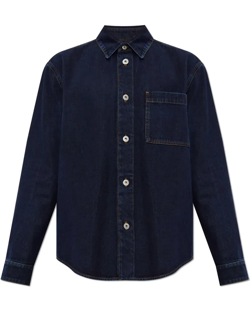 Burberry Hemd mit Logo-Stickerei - Blau Blau