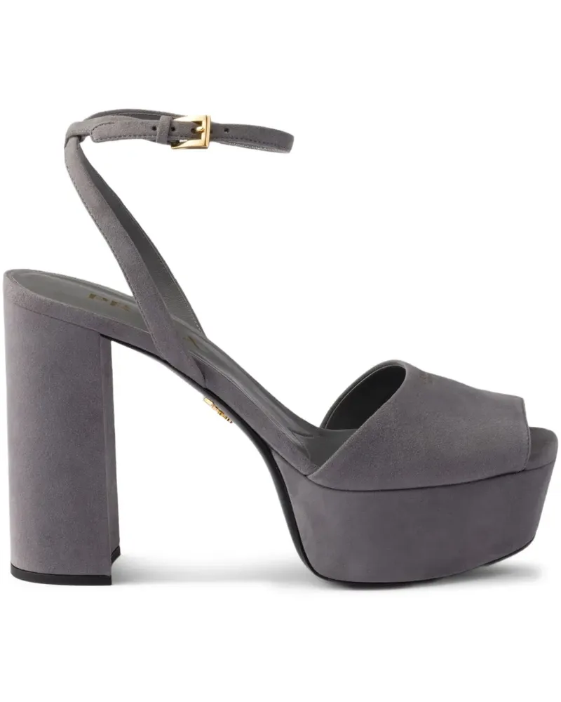 Prada Plateau-Sandalen mit Schnallenriemen 115mm - Grau Grau
