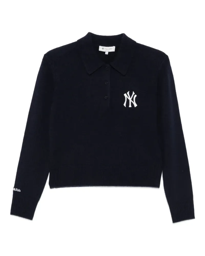 SPORTY & RICH Pullover mit Heritage Yankees-Stickerei - Blau Blau