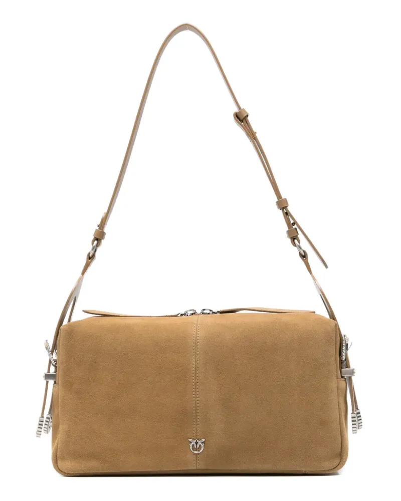 Pinko medium Keeper suede shoulder bag - Nude Nude