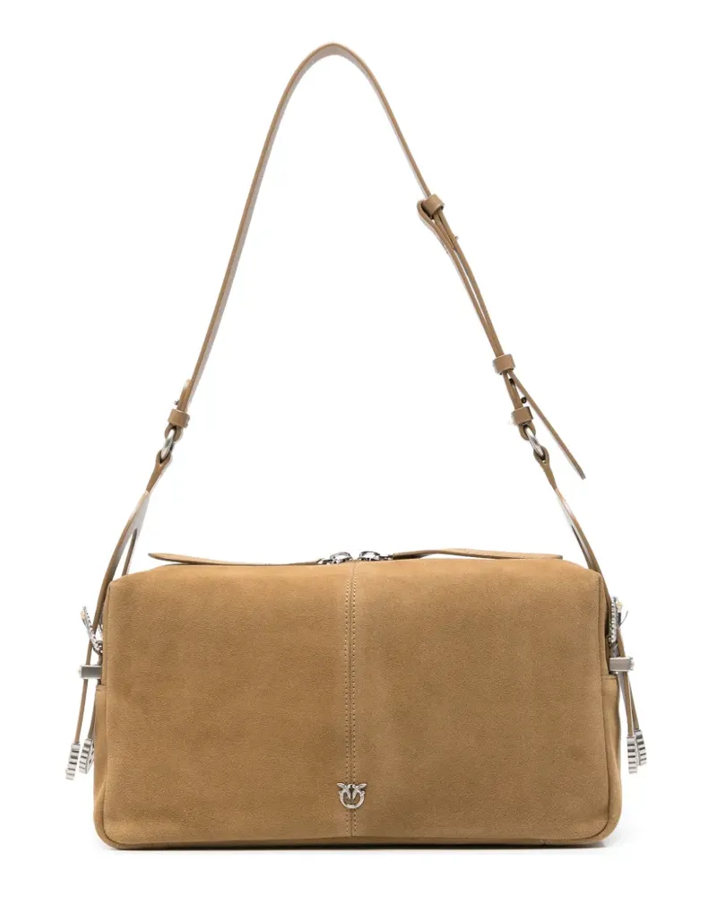 Pinko medium Keeper suede shoulder bag - Nude Nude