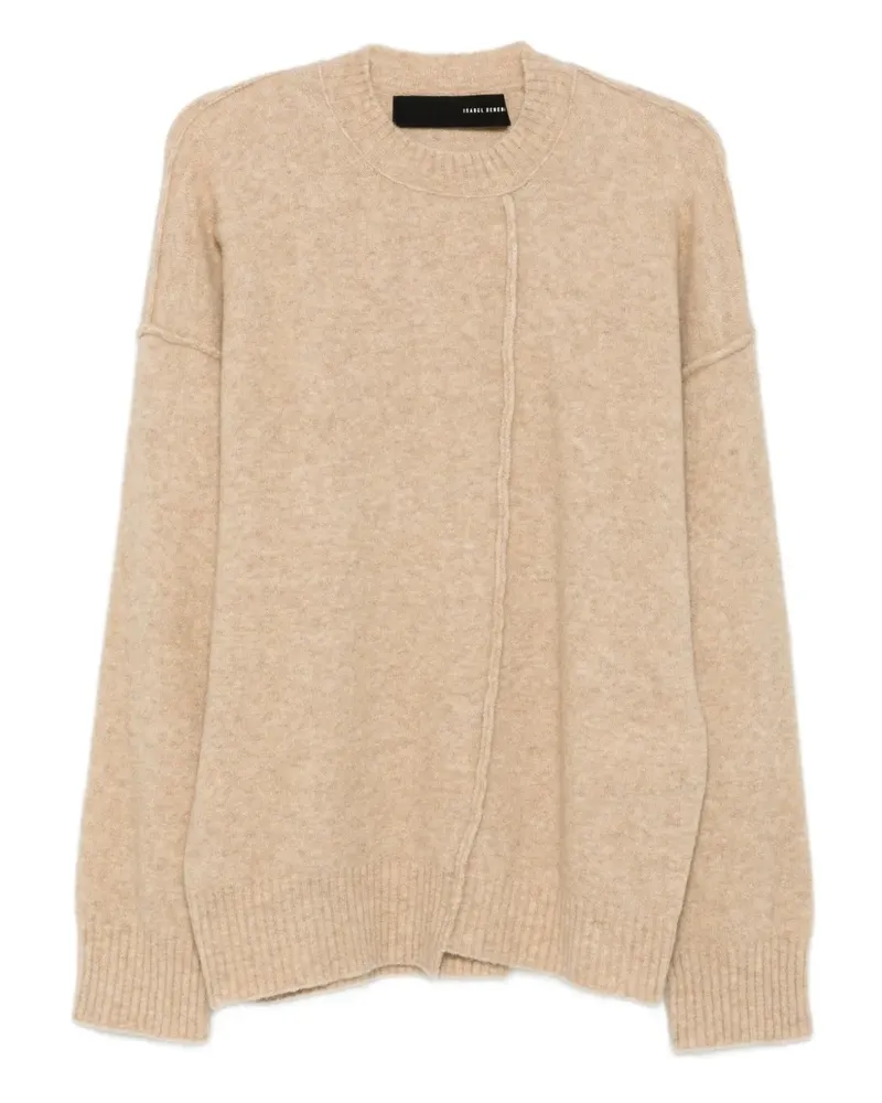 Isabel Benenato Rundhals-Pullover mit asymmetrischer Naht - Nude Nude
