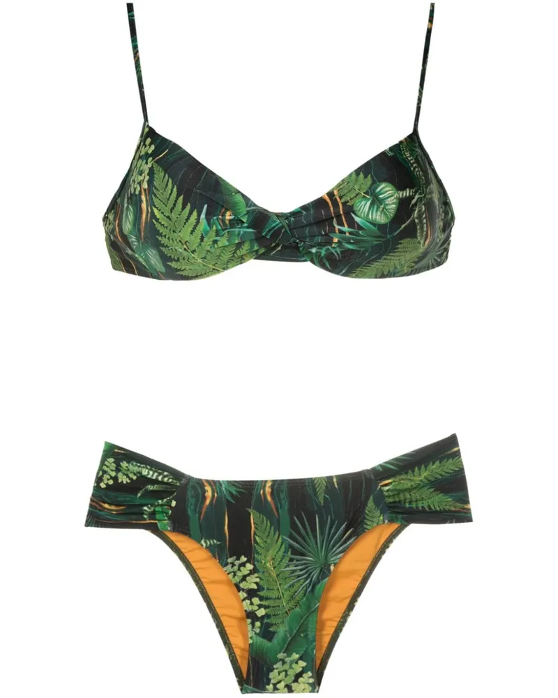 Lygia & Nanny Vitória Bikini mit Blatt-Print - Grün Grün