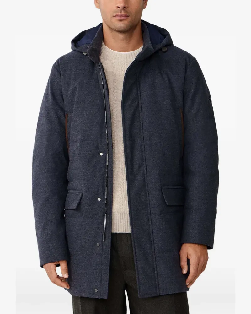 Hackett Kapuzenparka mit Fischgräten - Blau Blau