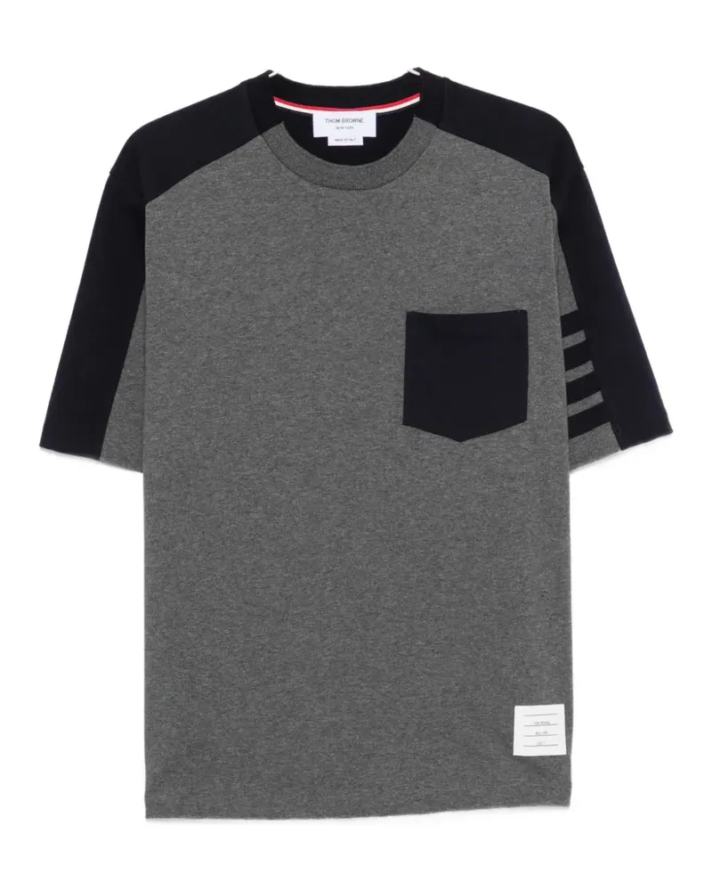Thom Browne 4-Bar chest-pocket T-shirt - Grau Grau