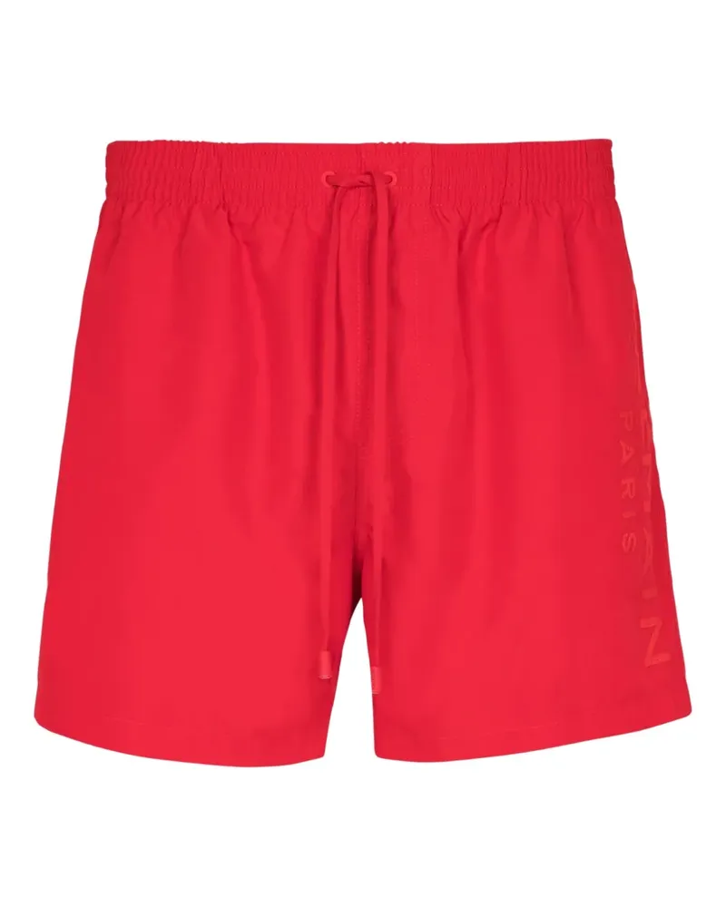 Balmain Badeshorts mit Logo-Stickerei - Rot Rot