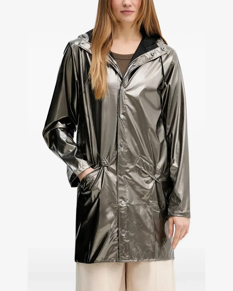 RAINS button-up hooded coat - Grau Grau