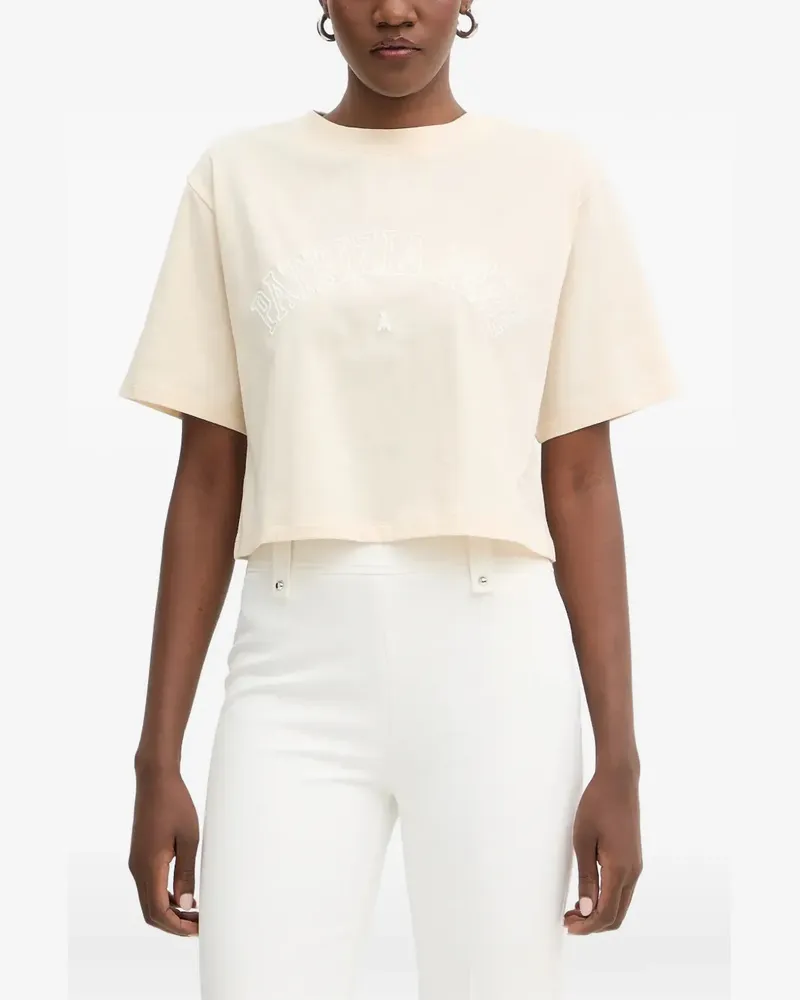 Patrizia Pepe Cropped-T-Shirt mit Logo-Stickerei - Nude Nude