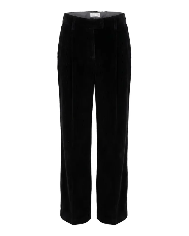 Brunello Cucinelli pleated corduroy trousers - Schwarz Schwarz