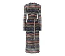 Rückenfreies Kleid mit Zickzackmuster - Blau