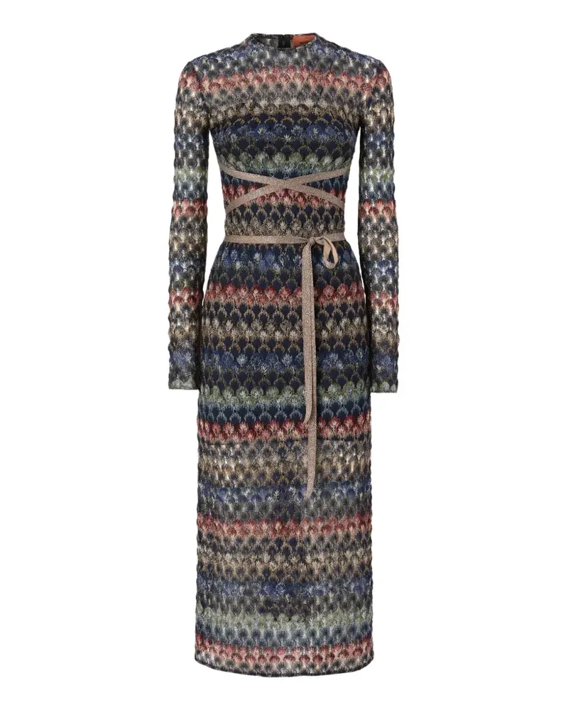 Missoni zigzag-knit backless dress - Blau Blau