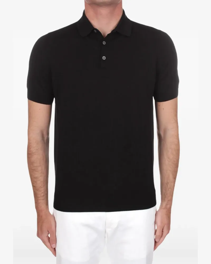 Gran Sasso Poloshirt mit kurzen Ärmeln - Schwarz Schwarz