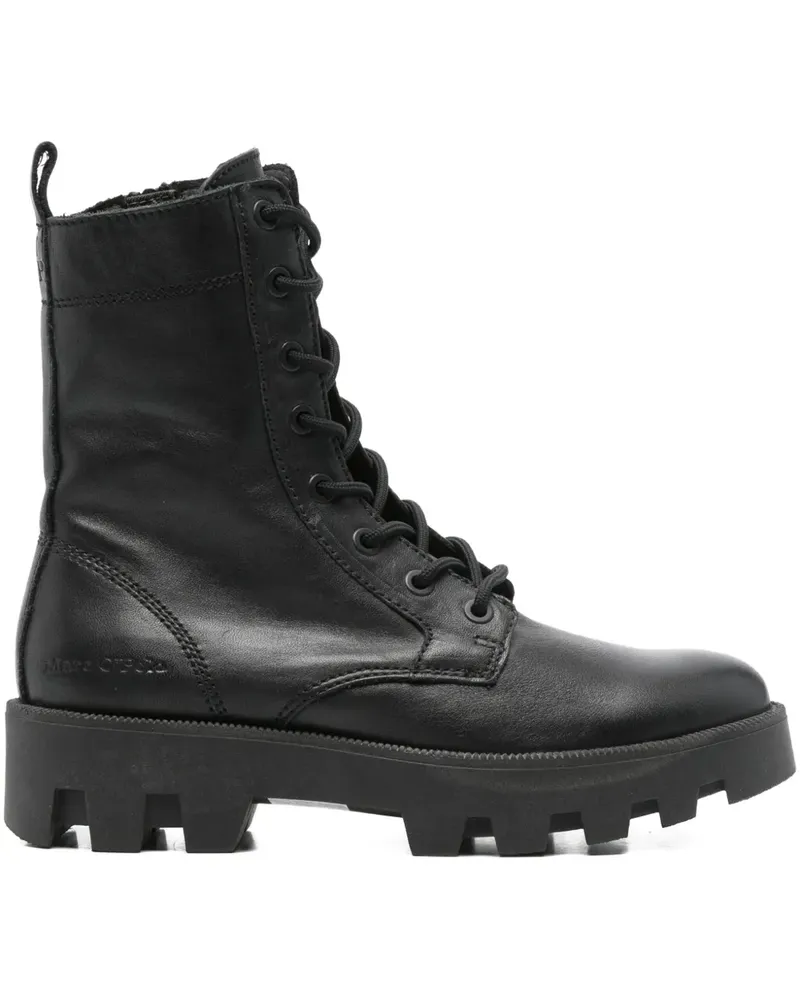 Marc O'Polo Schnürstiefel mit breiter Sohle - Schwarz Schwarz