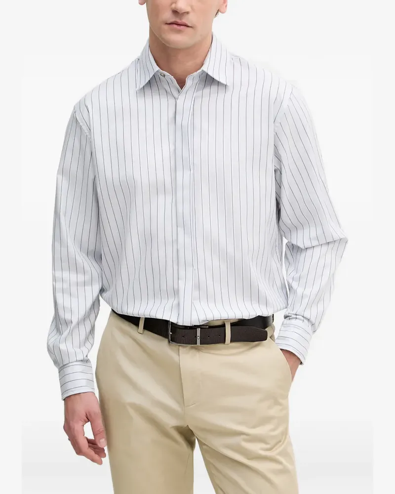 Sisley vertical-stripe long-sleeve shirt - Blau Blau