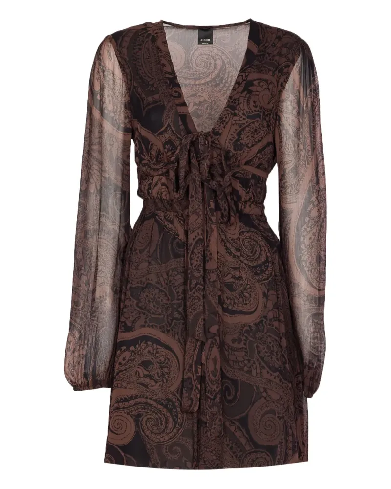 Pinko Minikleid mit Paisley-Print - Braun Braun