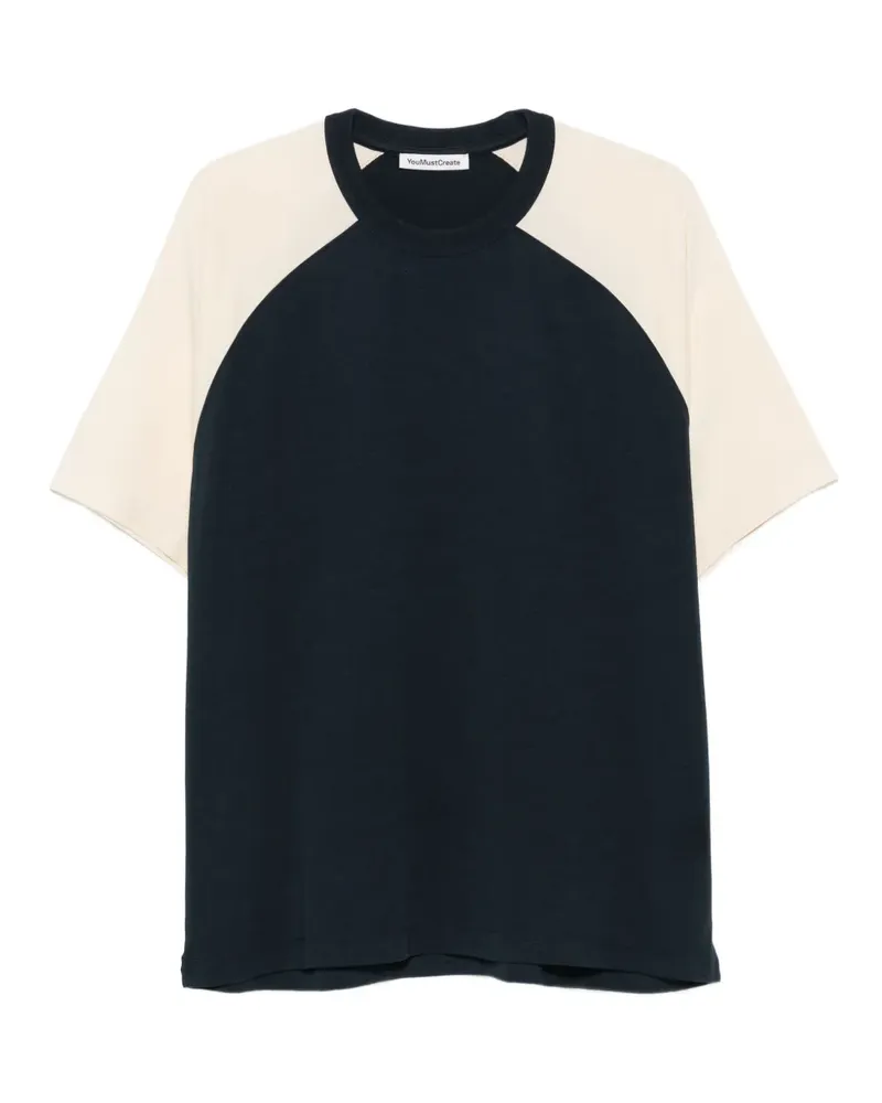 YMC T-Shirt mit Raglanärmeln - Blau Blau