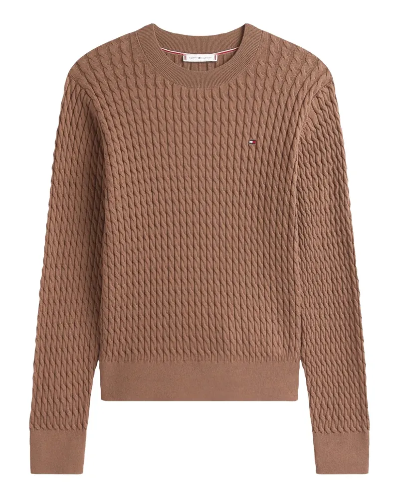 Tommy Hilfiger Pullover mit Zopfmuster - Braun Braun