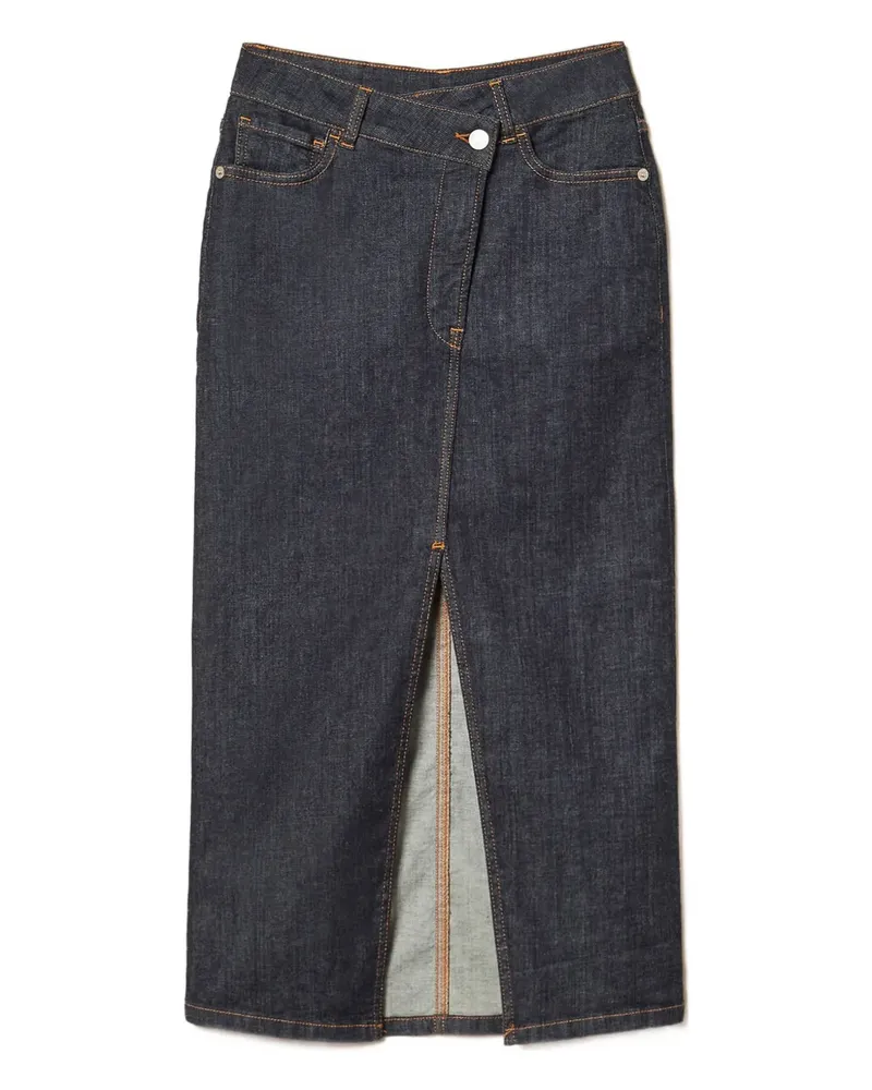 Twin-Set Midirock mit Schlitzen - Blau Blau