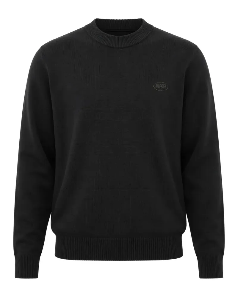 Diesel Sweatshirt mit Logo-Patch - Schwarz Schwarz
