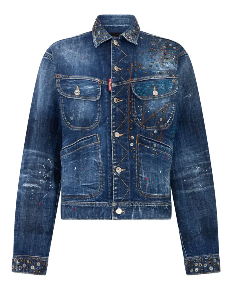 Dsquared2 Jeansjacke mit Nieten - Blau Blau