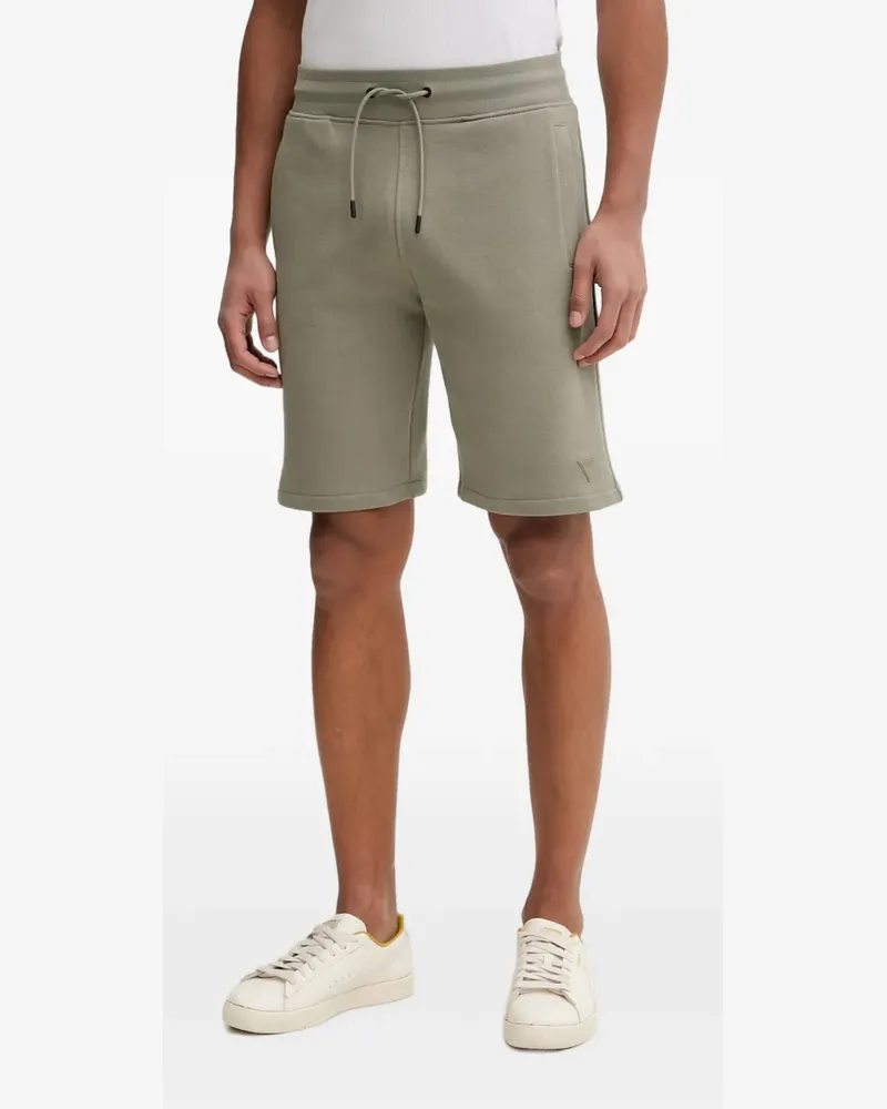 Guess drawstring logo-patch shorts - Grün Grün