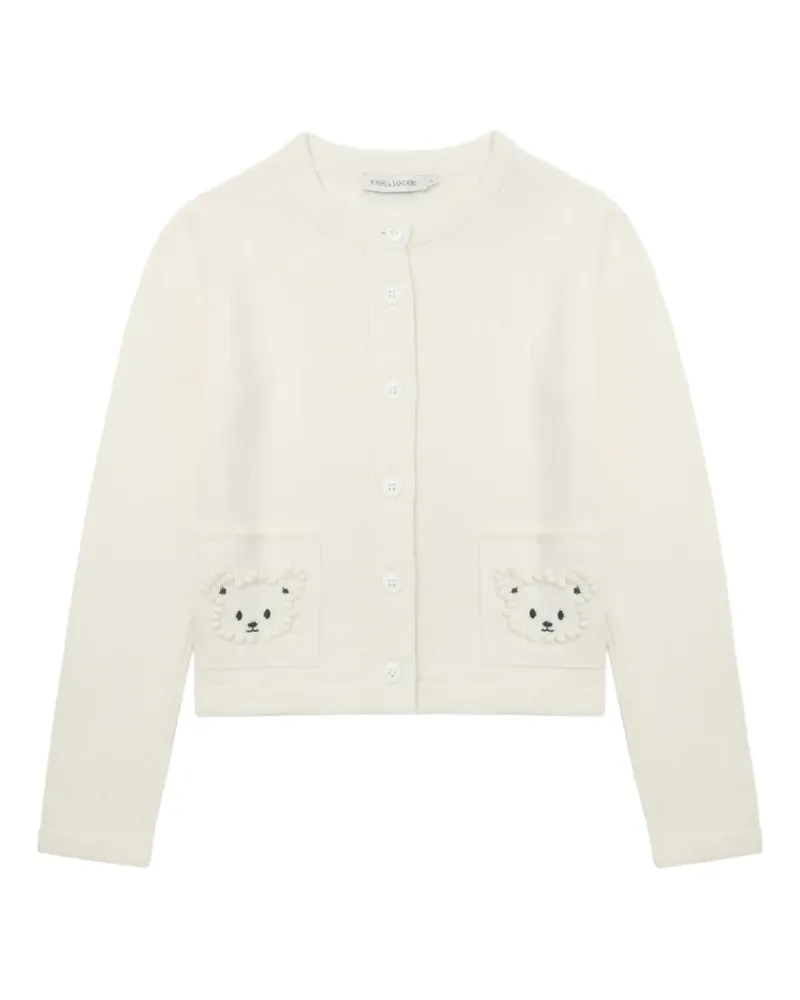 Joshua Sanders Cardigan mit Bären-Stickerei - Weiß Weiß