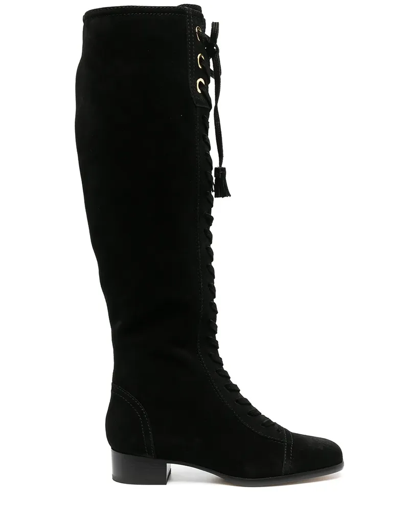 Alberta Ferretti Schnürstiefel mit Quasten - Schwarz Schwarz