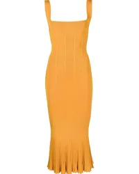 GALVAN Midikleid mit Rüschensaum Orange