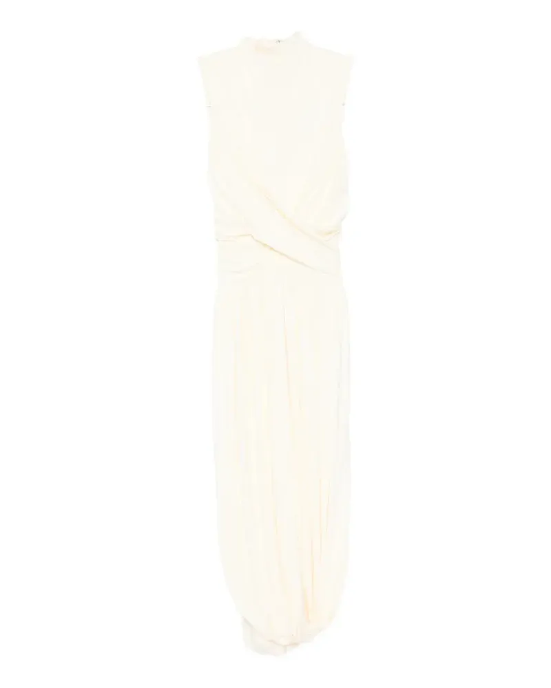 Self-Portrait wrap midi dress - Nude Nude