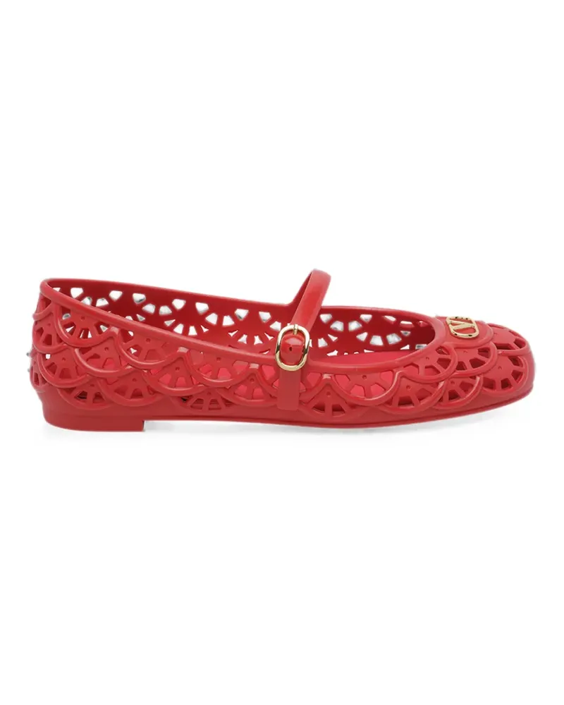 Valentino Garavani Ondette Ballerinas mit Wellensaum - Rot Rot