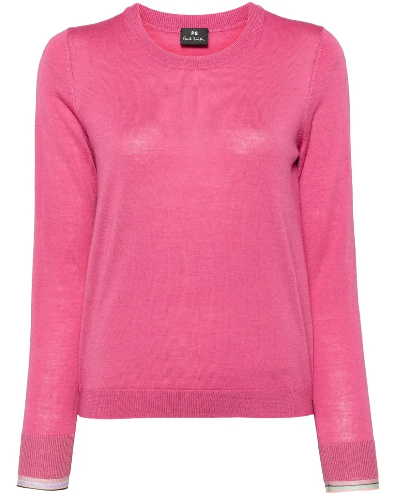 Paul Smith Pullover mit geripptem Saum Rosa