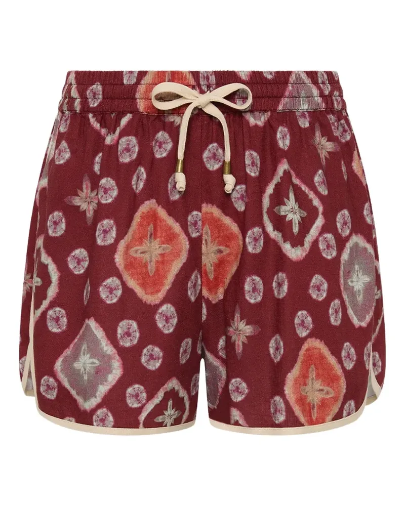 The Upside Gemusterte Miri Klio Shorts mit Kordelzug - Braun Braun