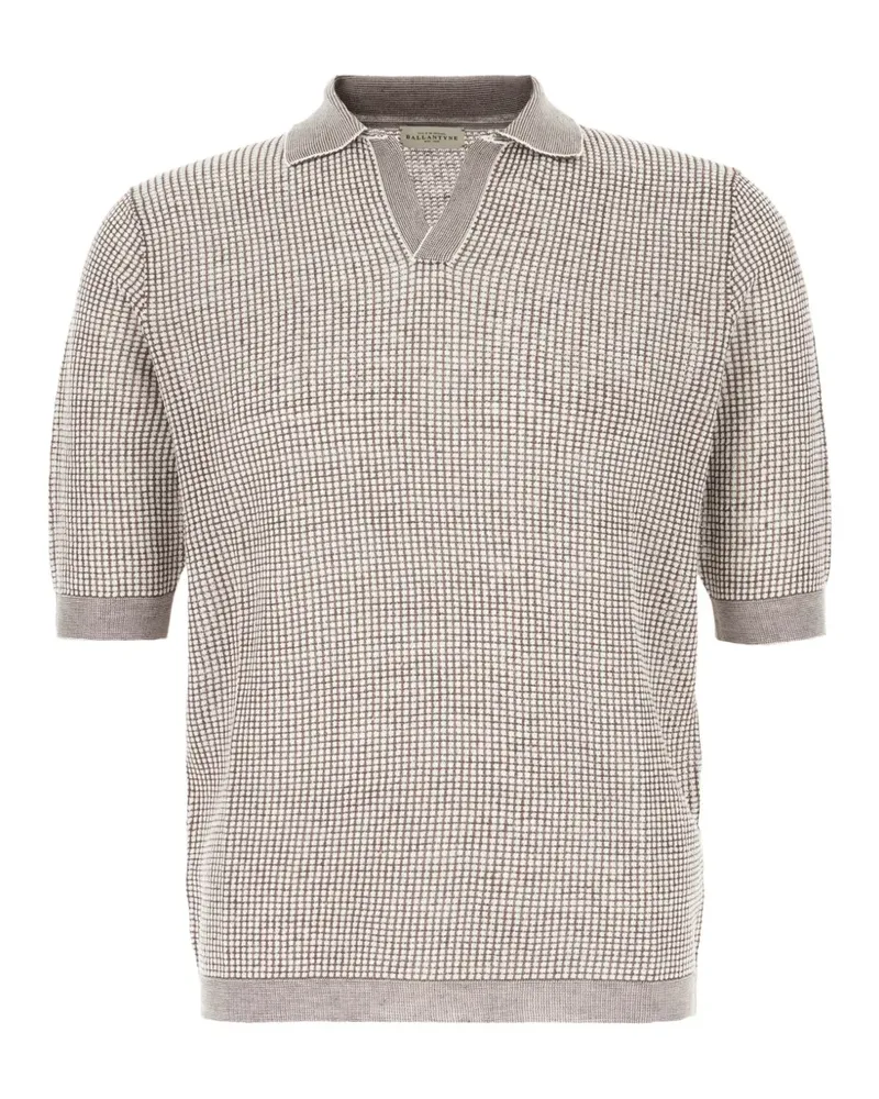 Ballantyne waffle-knit V-neck T-shirt - Nude Nude