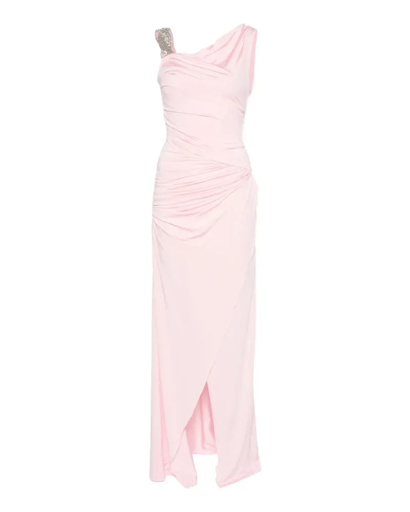 Amen ruched crystal-embellished asymmetric maxi dress - Rosa Rosa