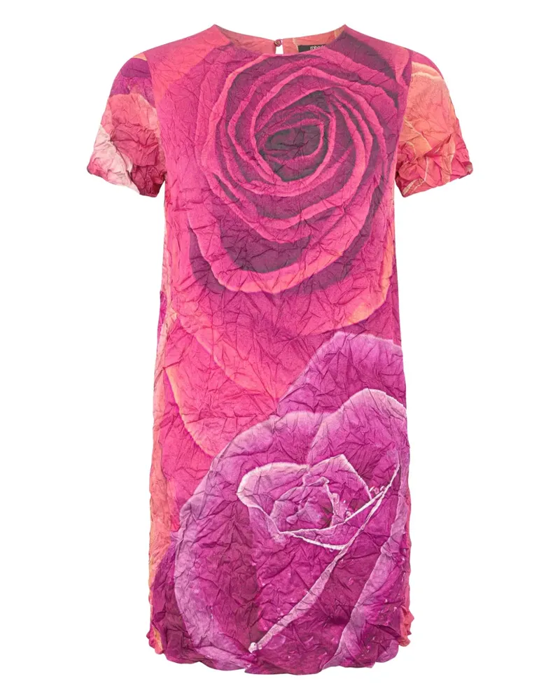Roberto Cavalli Minikleid mit Rosen-Print - Rosa Rosa