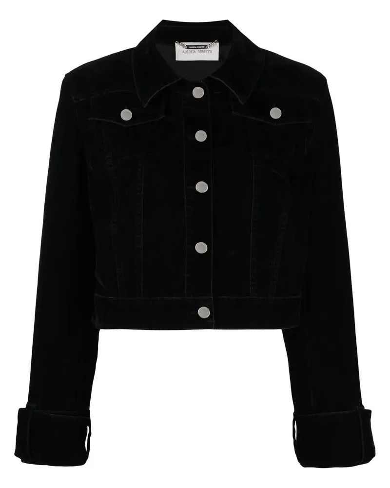 Alberta Ferretti Cropped-Jacke aus Baumwollgemisch - Schwarz Schwarz